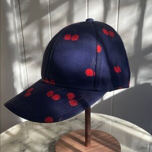 Mini Rodini Navy Hat with Cherry Design